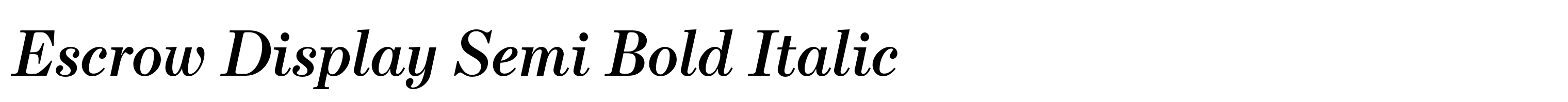 Escrow Display Semi Bold Italic